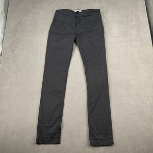 TRF Denim Pants Women's 10 Black Pinstripe Everyday Wear Skinny Leg Button Fly